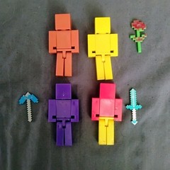 FIVE NIGHTS At FREDDY’S Minecraft LOT of 4 Figures Fazbear FOXY Chicca BONNIE