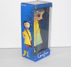 Coraline new 10″ Doll Prop Replica NECA (2018) Yellow Raincoat NIB New in Box
