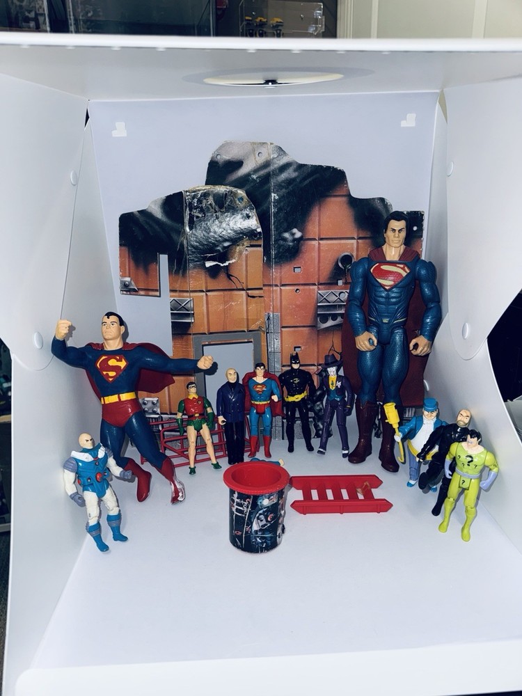 Vintage Lot of Superman Batman Robin Etc Action Figures DC Comics Toys