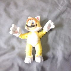 Super Mario Brothers Cat Mario Action Figure NINTENDO Full Articulated 4”