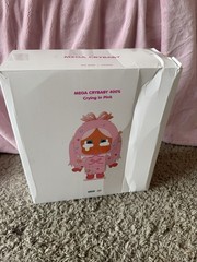 POP MART Mega Crybaby 400% Crying in Pink CRYBABY Action Figure w/ Accessories.