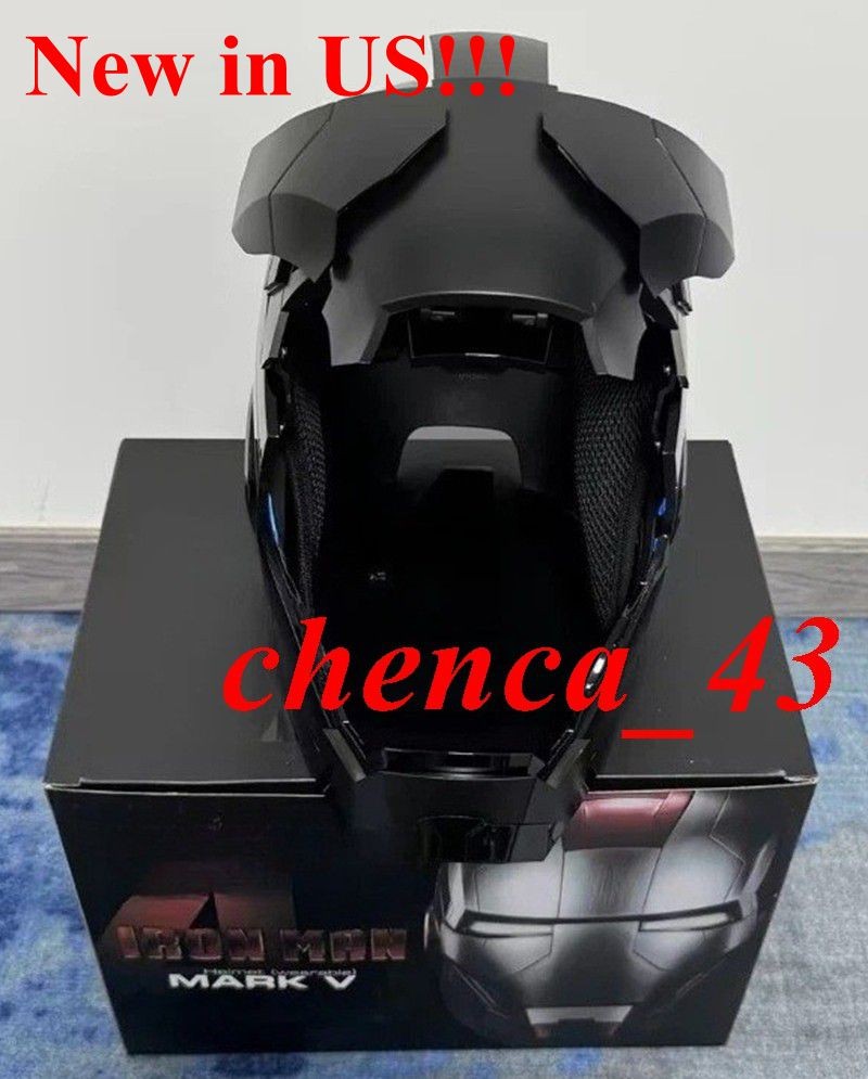 US!!! AUTOKING Iron Man MK5 1:1 Helmet Wearable Voice-control Black Mask Cosplay