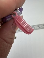 Vtg My Little Pony Mini Charm Purple W/ Comb For Bracelet Necklace Rare Hasbro