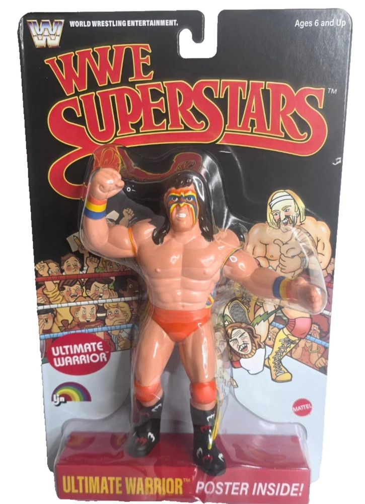 Ultimate Warrior WWE LJN Superstars Retro 80s Black Card 8 in Action Figure NEW