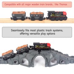 Motorized Train for Wooden Track, Remote Control Train with Magnetic Connecti…