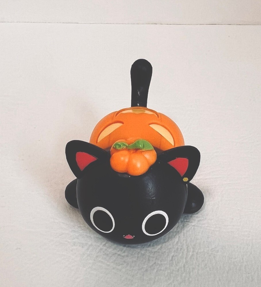 Aphmau Meemeows Mini Litter 2 Black Pumpkin Halloween Cat Figure Bonkers Toy 2”