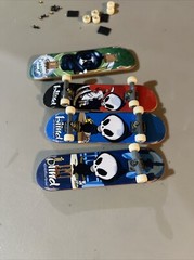 Vintage Tech Deck Blind Grim Reaper Ronnie Creager Fingerboard Lot 4 Red Blue