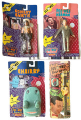 Pee-wee’s Playhouse Herman Lot 4 VTG Toy NEW Cowboy Curtis/Watch/Chairry 80s MOC