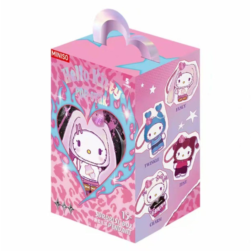 Miniso Hello Kitty Pop Star Series Plush Confirmed Blind Box Figure Gift Toy