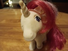 Vintage Hasbro 1983 My Little Pony Moondancer Unicorn Pink And White With Stars