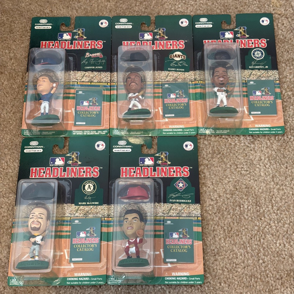 1996 MLB Corinthian Headliners Lot (Griffey, Bonds, McGwire, I-Rod, Jones)