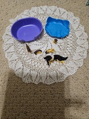 Vintage 1990s Puppy In My Pocket Collie Dog Family Bella Mom & 4 Puppy Dogs