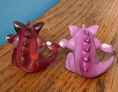 1999 POKEMON Auldey & Translucent Nidoking 2” C.G.T.S.J Nintendo Tomy Figures