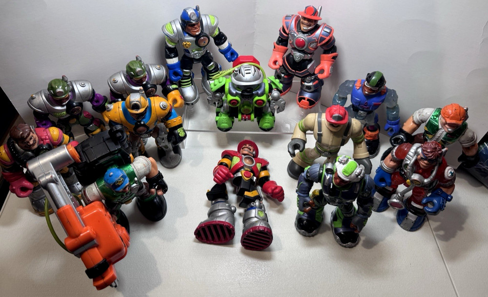 Vintage Rescue Heroes Mattel Fisher Price Lot Of 14 Action Figures Variety GUC