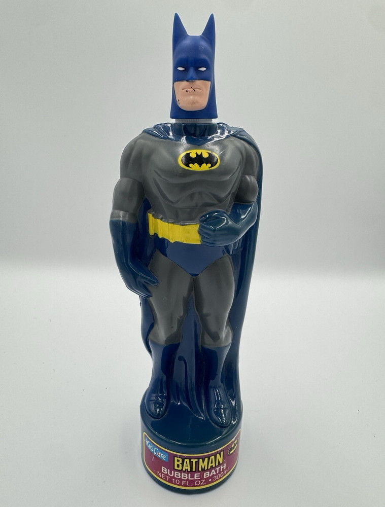 Vintage 1991 Batman Bubble Bath Bottle Kid Care DC Comics 10 oz Empty Display