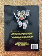 Transformers Generation 2 Decepticon Danger Coloring Activity Book 1993 Vintage