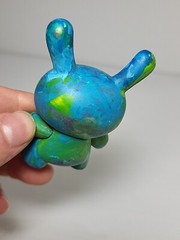 Rare Vintage Kid Robot Blue Green Marble Style 3-Inch Dunny
