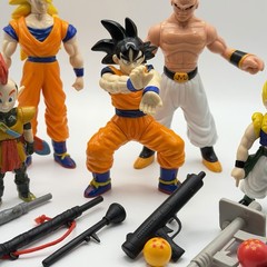 1989 Vintage Lot of (6) DRAGON BALL Z Action Figures & Accessories Super Saiyan