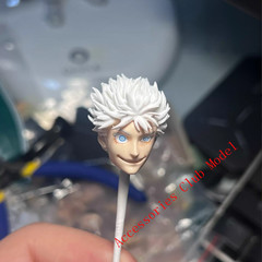 Painted 1/12 Custom Jujutsu Kaisen Gojo Satoru Head Carving For 6″Romankey Figur