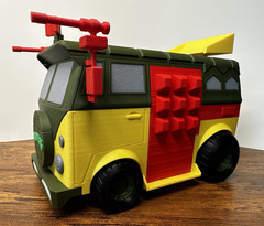TMNT Party Wagon 3D Printed Model • Retro Ninja Turtles Van Display Collectible