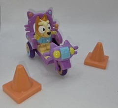 Bluey Toy Lot Cat Squad Bike with 2 Cones + 1 Bingo Figure Moose Toys