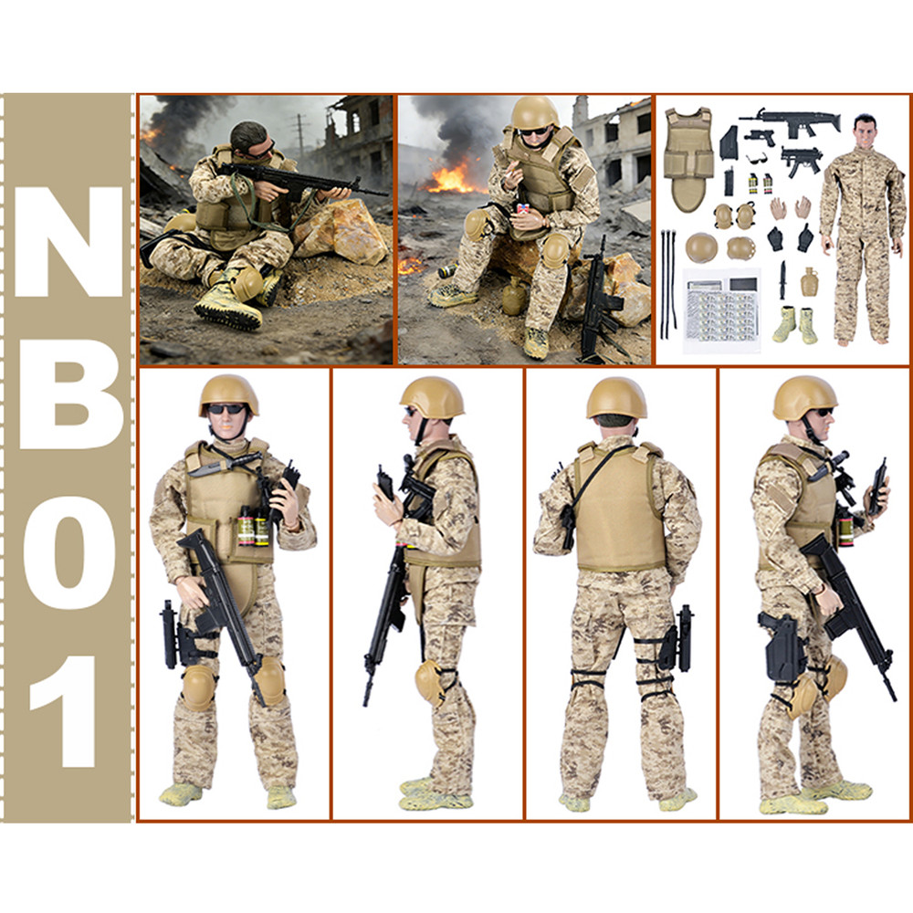 12″ Action Figures Toy 1:6 Stand Bendable Soldier Model Toys Military SWAT Set