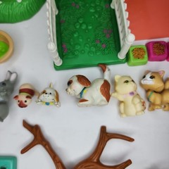 1990s Littlest Pet Shop Cat Bunny Bird Cage Dog House Garden Lot of 21 Kenner