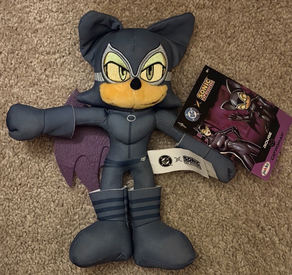 New Sonic the Hedgehog x DC Comics Rouge Catwoman 9″ Plush Jakks Pacific