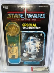 Star Wars Vintage Kenner 1985 POTF 92 Back R2-D2 w/POP UP Saber Graded AFA 90!!!