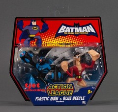 Action League Batman Brave & Bold Plastic Man & Blue Beetle 2008 Mattel New