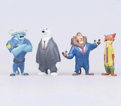 12 pcs set Zootopia Animals Action Figure 4-8 cm Kids Toys Gift Collection Cake