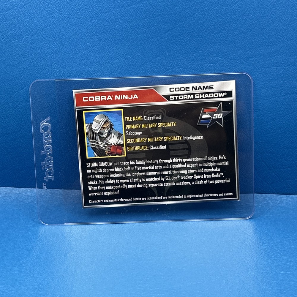 VERY NICE 2015 GI Joe 50th Anniversary File Card STORM SHADOW English Version