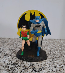 Batman and Robin Statue 1996 Hallmark DC COMICS Golden Age Collection w Out Box
