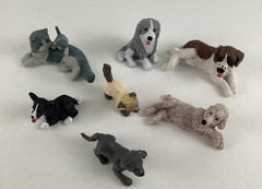 Puppy Kitty In My Pocket Figure 8pc Lot Vintage 1994 MEG Bernard Poodle Dog Cat