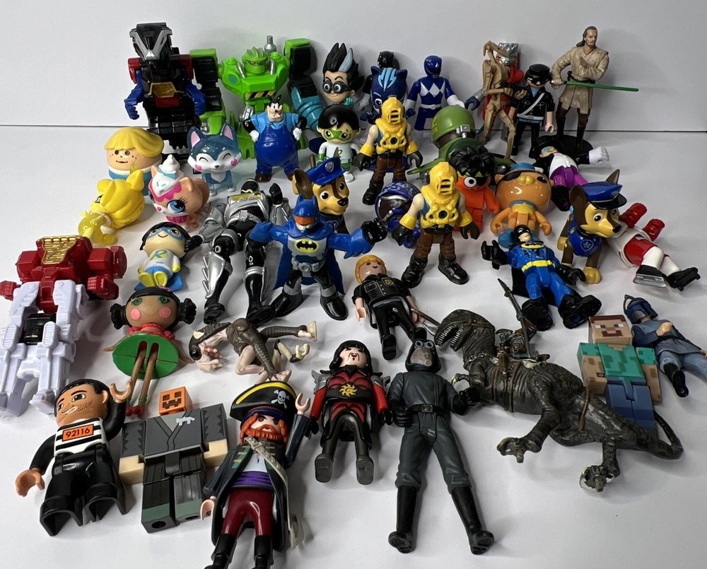 42 Assorted Toy Figurines Action Figures PJ Masks Paw Patrol & More Junk Drawer