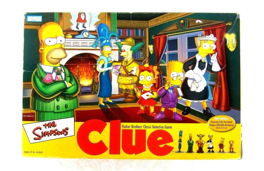 CLUE The Simpsons Board Game 2002 Parker Brothers Hasbro 2nd Edition