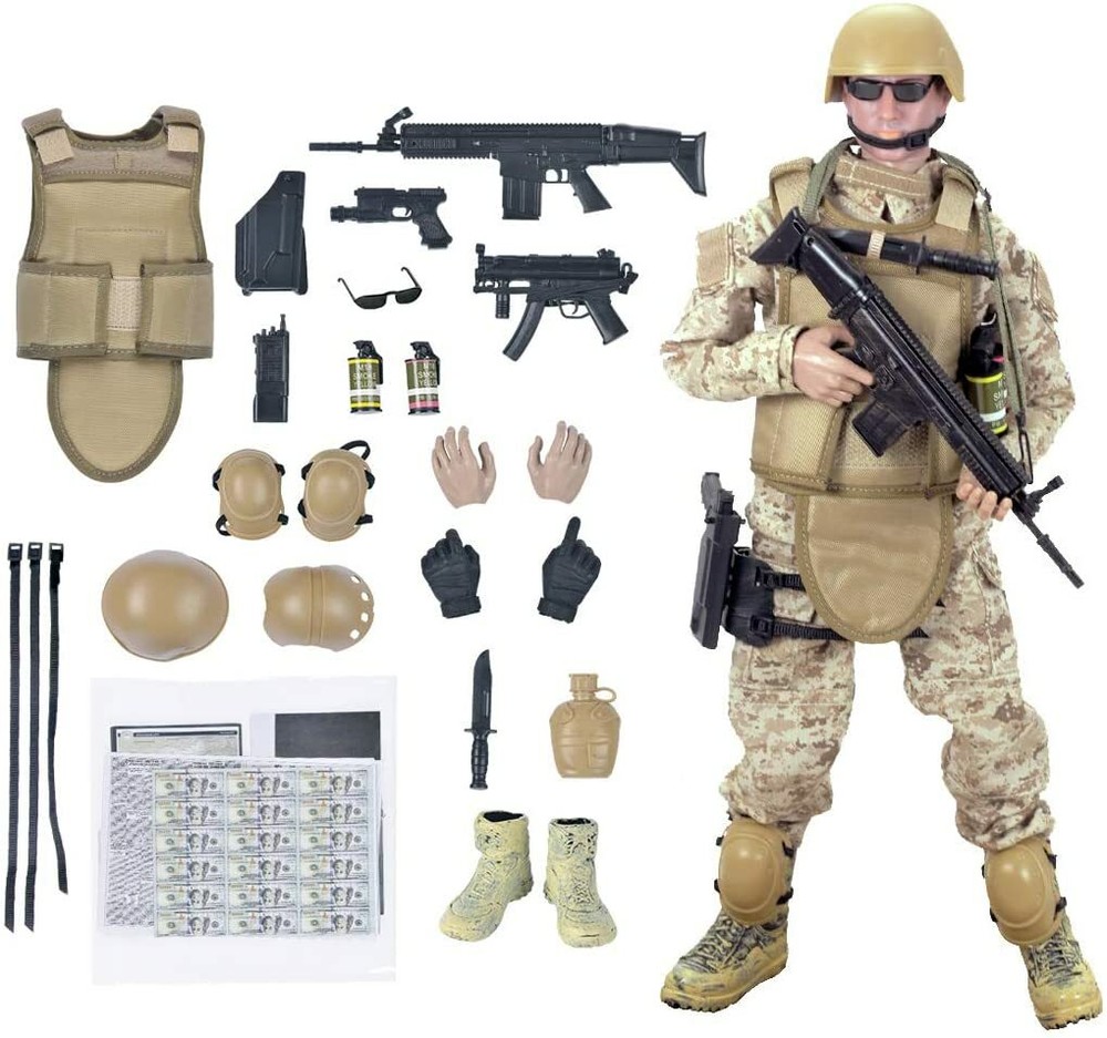 12” American Military Soldiers Special Forces Army Man Action Figures Play Set