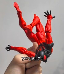 In US! MESS TOYS Symbiote Spider-Man Action Figure Black Red Model Boy Toys Gift