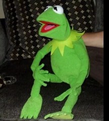 KERMIT FROG FULL BODY HAND PUPPET PROFESIONAL PUPPET Wired Hands,plus arm Rod