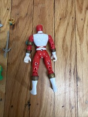 Vtg Bandai 1999 Power Rangers Lost Galaxy Armored Red Ranger Parts Weapons Lot