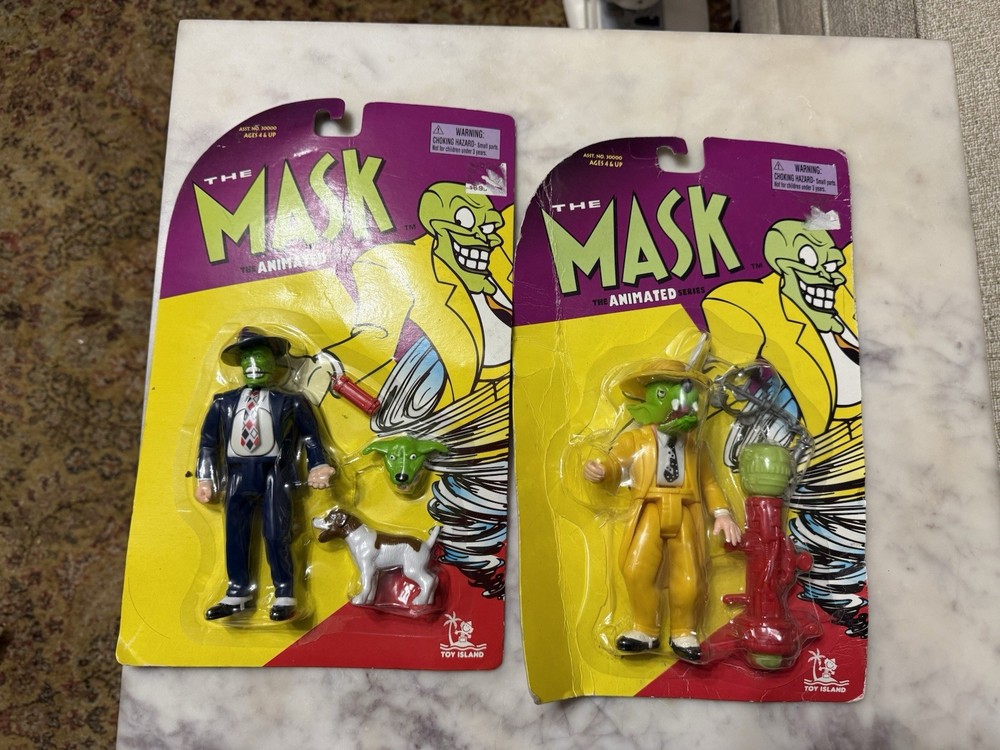 Lot Of 2 The Mask Animated Series Mask action figure by Toy Island 1997