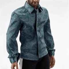 1/6 Scale Fashion Blue-green Printed Shirt Clothes Model for 12inch Male Soldier