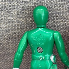 Vtg 1980 Popy Denshi Sentai Denziman Vinyl Plastic Figures Red, Yellow, Green