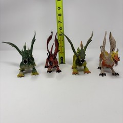 SDE Shantou – Dragon Lot Of 4 – PVC Red Green Yellow Adjustable Jaw