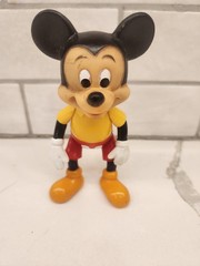 Vintage Mickey Mouse 5.5″ Tall Walt Disney Production Figure Toy Rubber Face