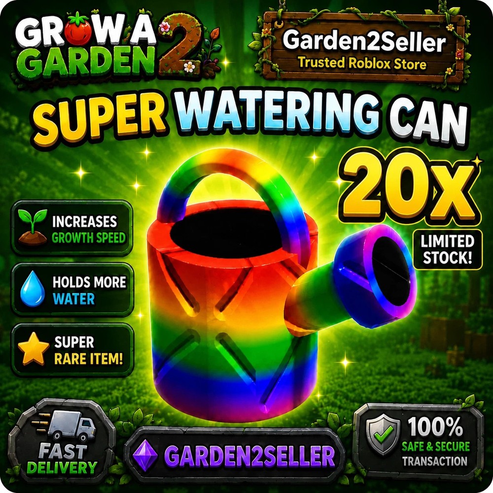 🌈 Super Watering Can – 20X | Grow a Garden 2 | Fast Delivery