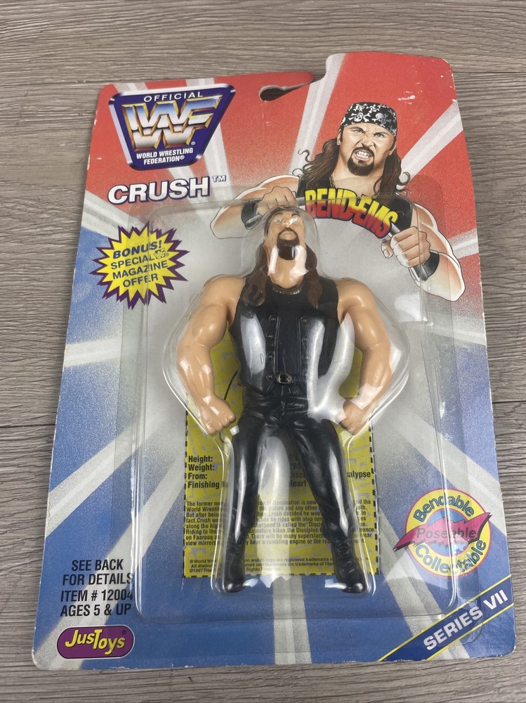 Just Toys Crush bendie Bend-ems Wrestling Figure Series 7 Bendy DOA 1997 WWF WWE