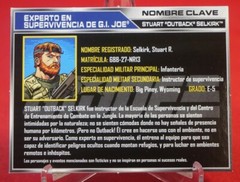 GI Joe FILE CARD Survivalist Stuart Selkirk v3 50th Original Spanish Portuguese