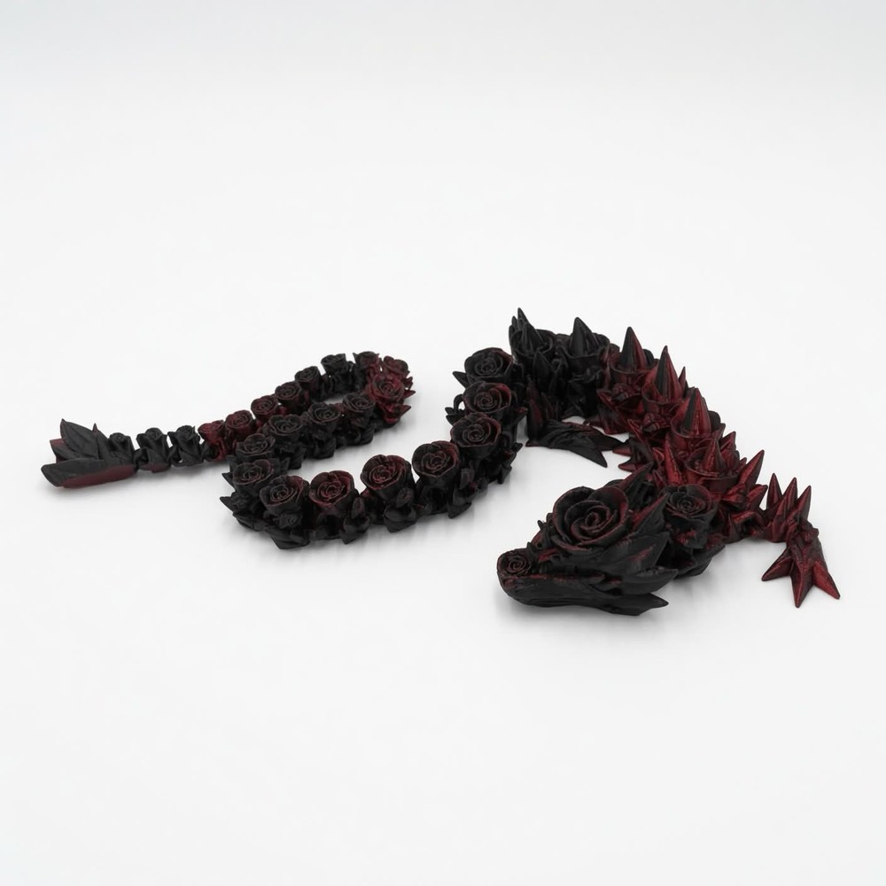 MakerMagicShop 3D printed Rose dragon articulating 23 inches purple white pink