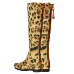 1Pair 1:6 Scale Leopard Long Boots Hollow Shoes For Action Figure 12″ Female